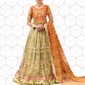 Embroidered Unstitched Net Maxi