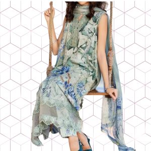 Embroidered Lawn 3 Piece Unstitched Suit